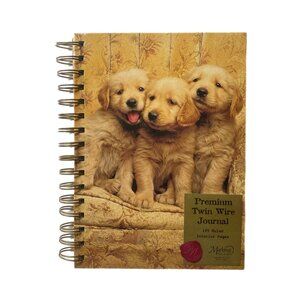 Journal Hardcover 192 Ruled Pages Puppies Theme Markings by C. R. Gibson